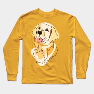 Golden retriever line art Long Sleeve T-Shirt